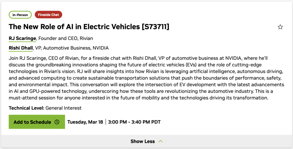 NVIDIA GTC 2025 Rivian Panel